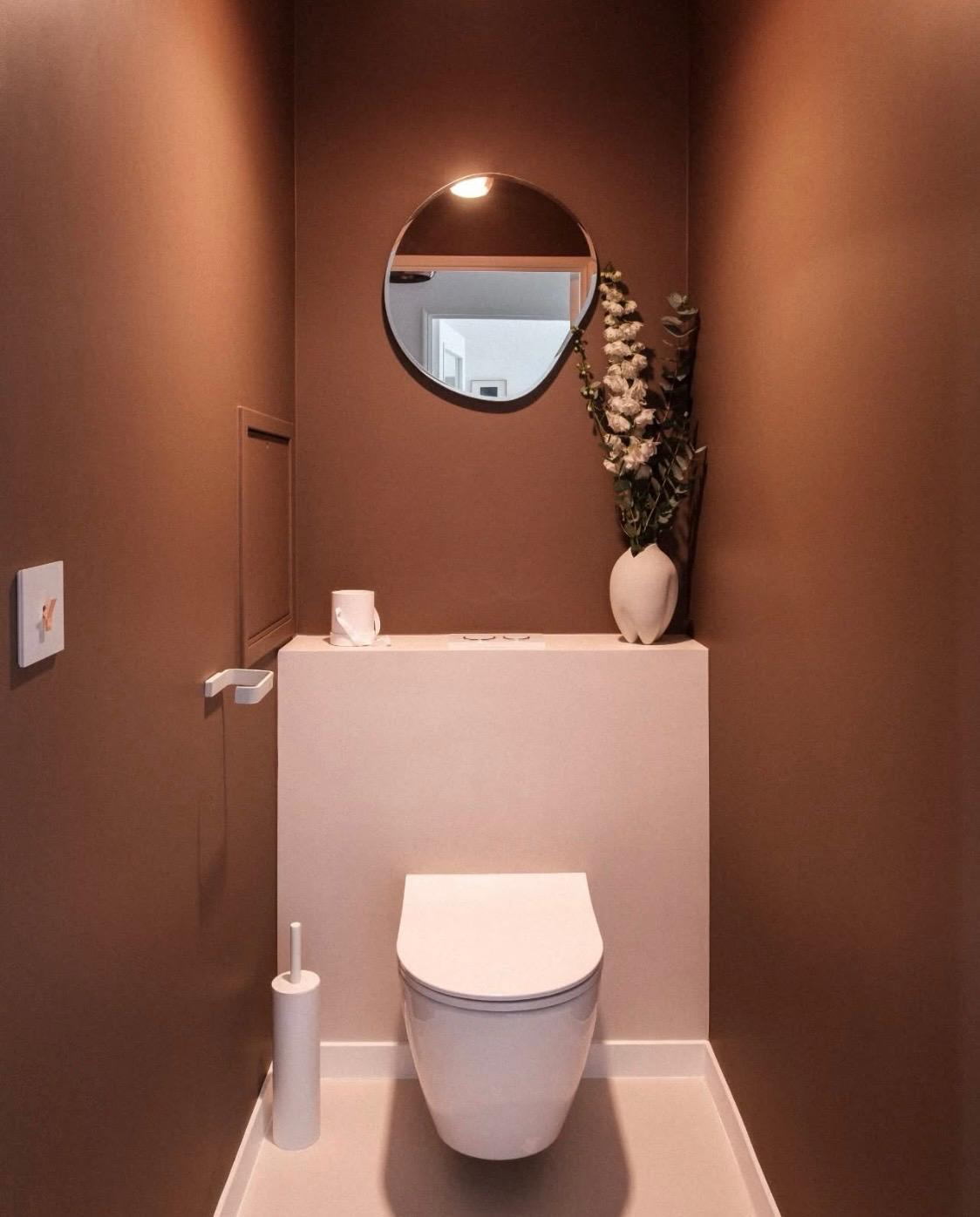 WC invités terracotta & suspendu — WC invités à Paris